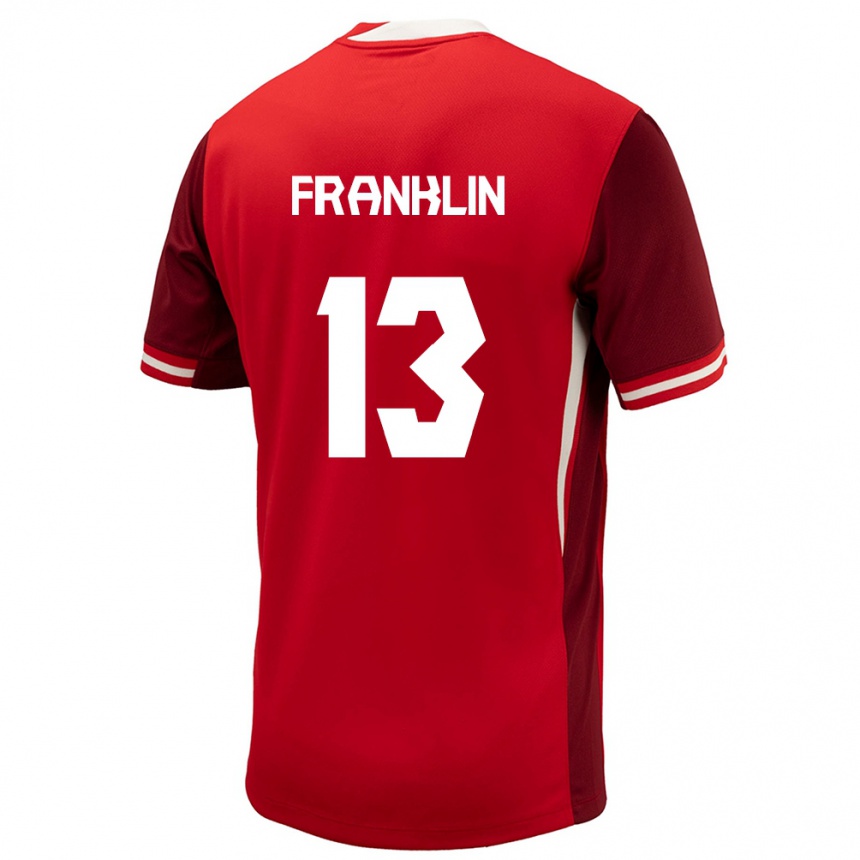 Niño Fútbol Camiseta Canadá Kobe Franklin #13 Rojo 1ª Equipación 24-26 México