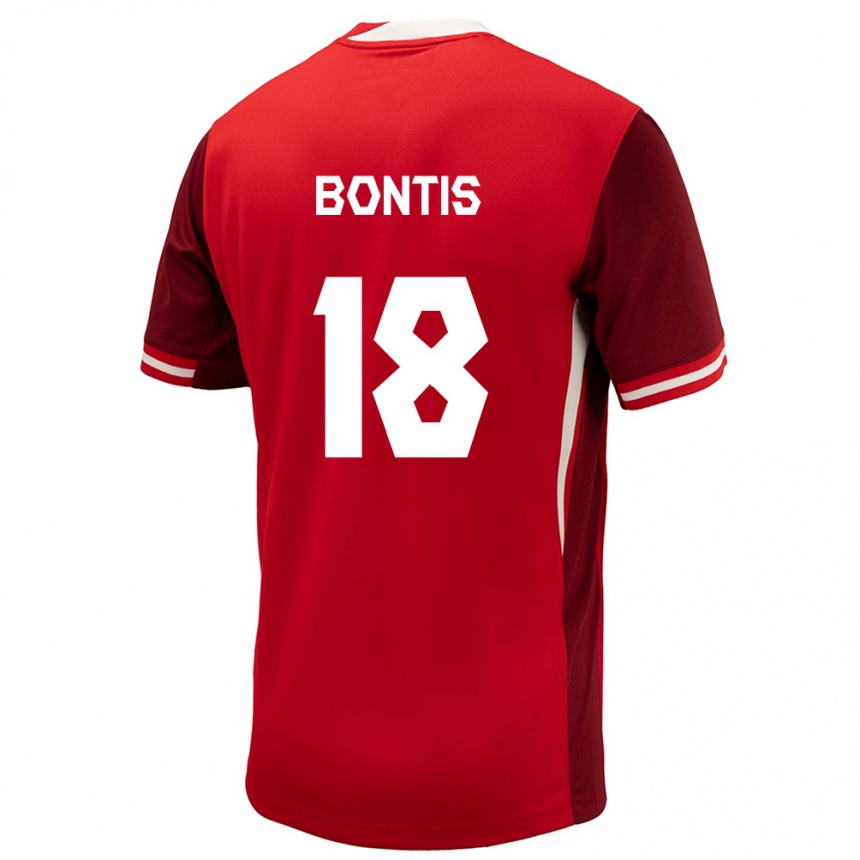 Niño Fútbol Camiseta Canadá Dino Bontis #18 Rojo 1ª Equipación 24-26 México