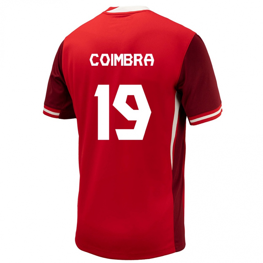 Niño Fútbol Camiseta Canadá Tiago Coimbra #19 Rojo 1ª Equipación 24-26 México