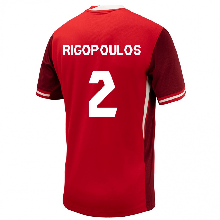 Niño Fútbol Camiseta Canadá Theo Rigopoulos #2 Rojo 1ª Equipación 24-26 México