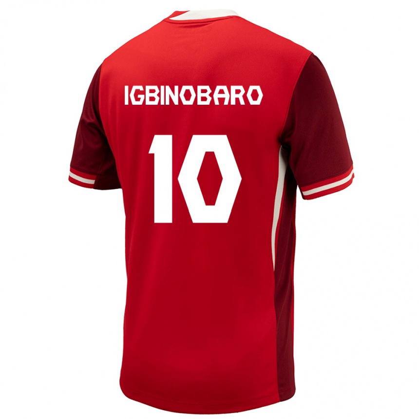 Niño Fútbol Camiseta Canadá Philip Igbinobaro #10 Rojo 1ª Equipación 24-26 México