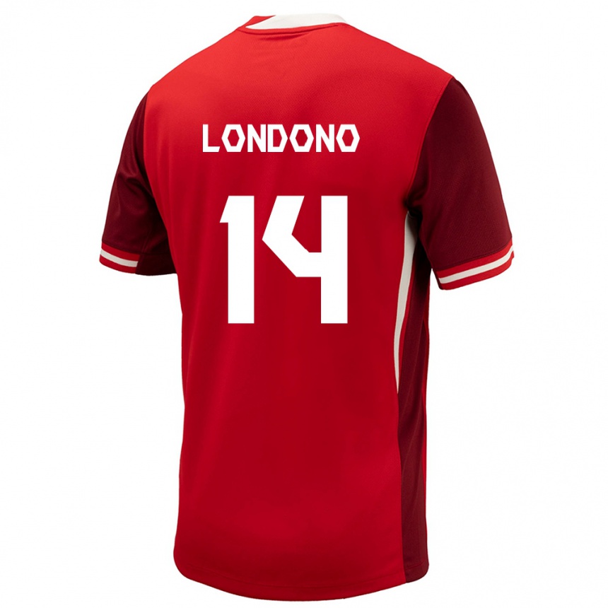 Niño Fútbol Camiseta Canadá Tyler Londono #14 Rojo 1ª Equipación 24-26 México