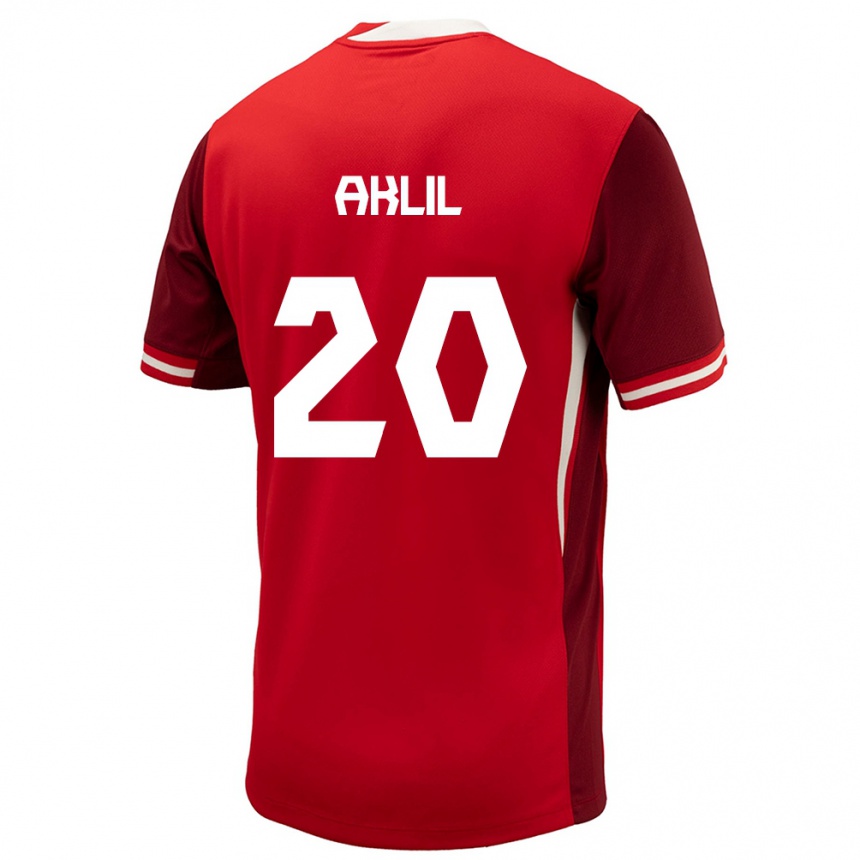 Niño Fútbol Camiseta Canadá Lino Aklil #20 Rojo 1ª Equipación 24-26 México