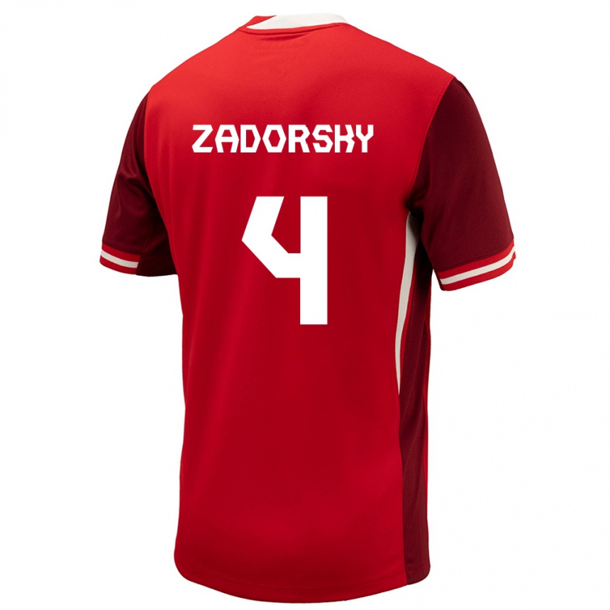 Niño Fútbol Camiseta Canadá Shelina Zadorsky #4 Rojo 1ª Equipación 24-26 México