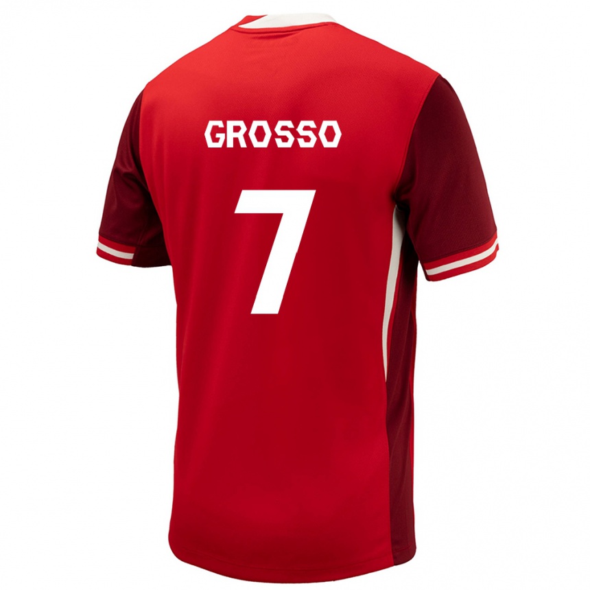 Niño Fútbol Camiseta Canadá Julia Grosso #7 Rojo 1ª Equipación 24-26 México