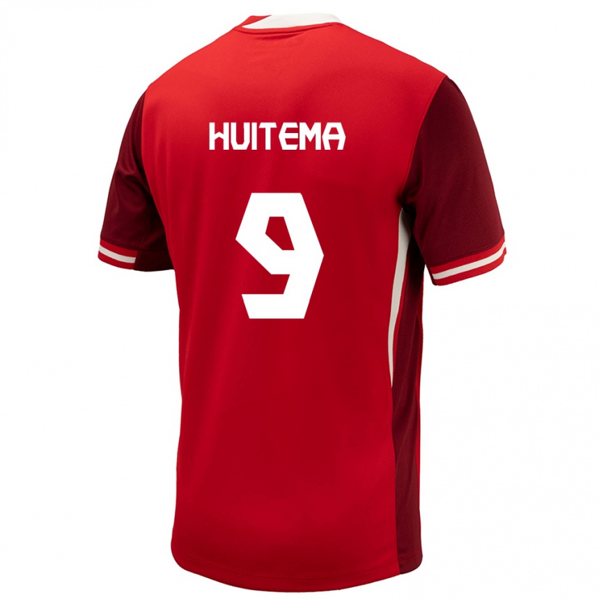 Niño Fútbol Camiseta Canadá Jordyn Huitema #9 Rojo 1ª Equipación 24-26 México