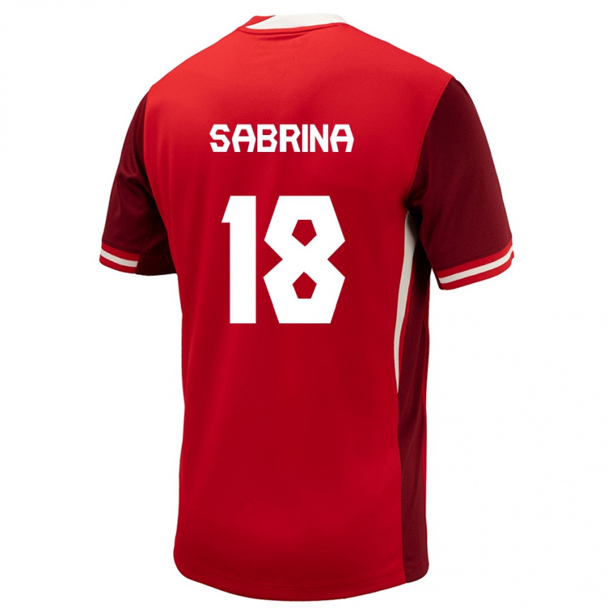 Niño Fútbol Camiseta Canadá Sabrina D Angelo #18 Rojo 1ª Equipación 24-26 México