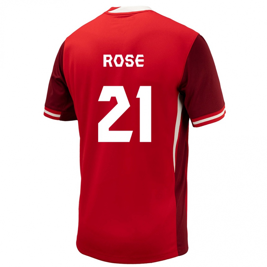 Niño Fútbol Camiseta Canadá Jade Rose #21 Rojo 1ª Equipación 24-26 México