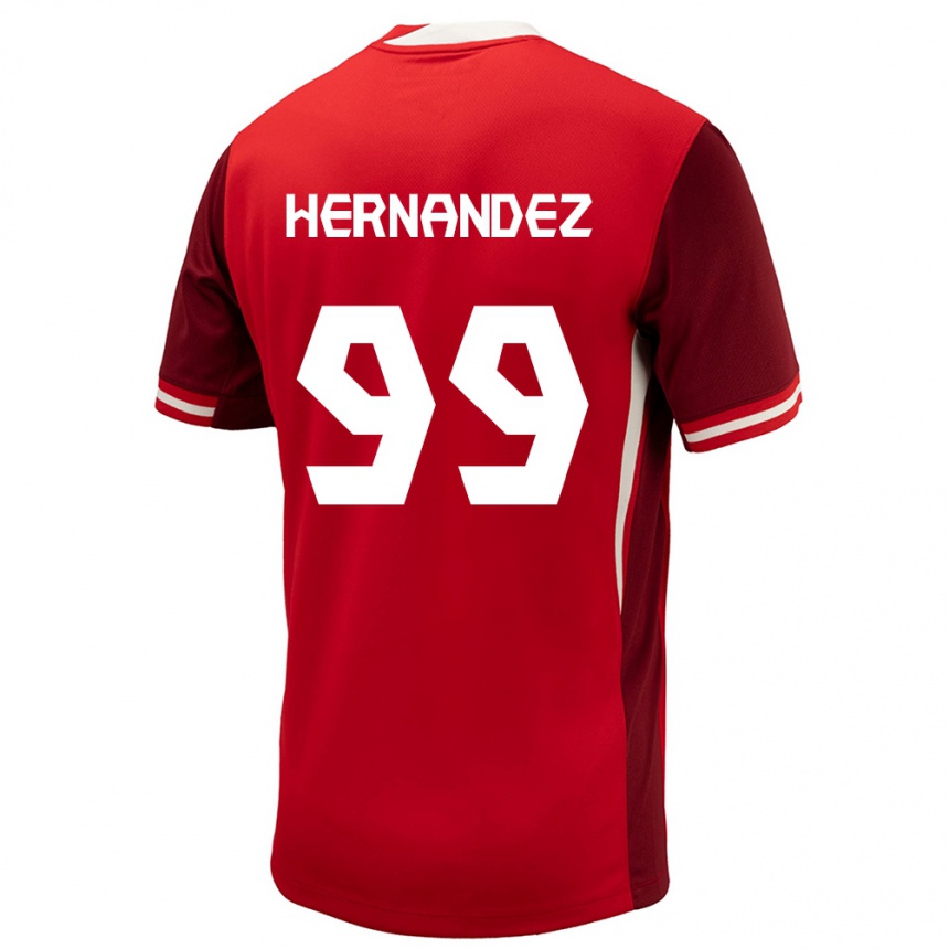 Niño Fútbol Camiseta Canadá Jeneva Hernandez Gray #99 Rojo 1ª Equipación 24-26 México