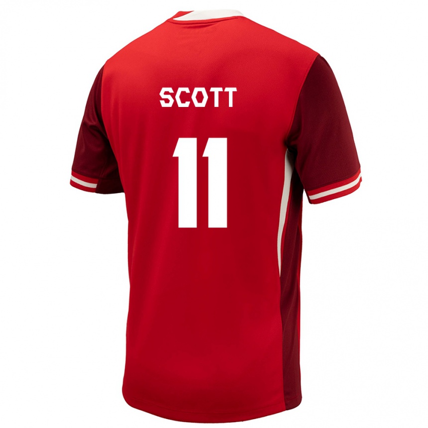 Niño Fútbol Camiseta Canadá Desiree Scott #11 Rojo 1ª Equipación 24-26 México