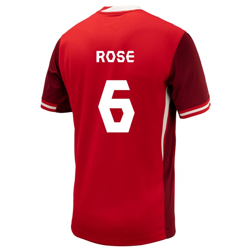 Niño Fútbol Camiseta Canadá Deanne Rose #6 Rojo 1ª Equipación 24-26 México