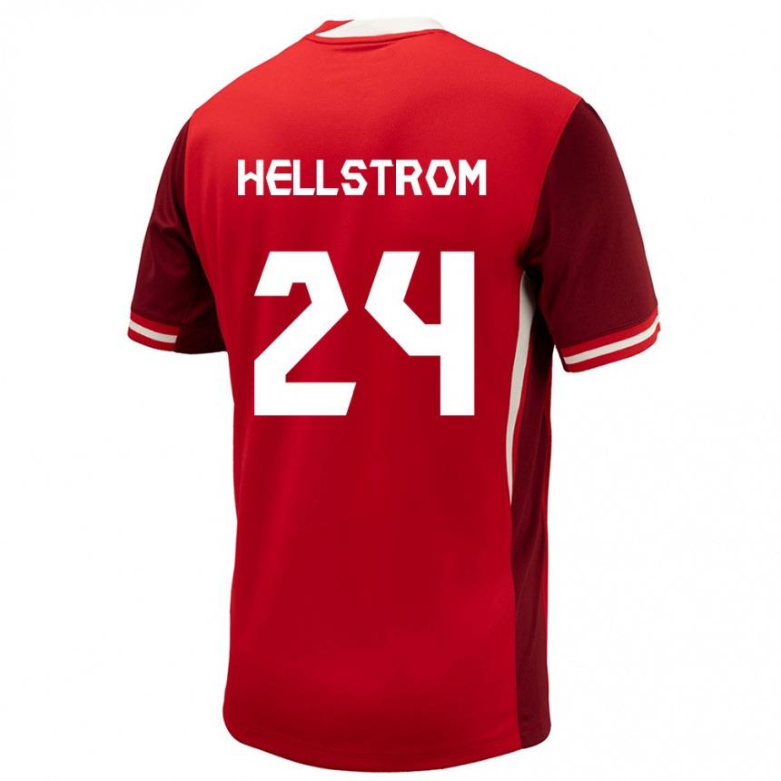 Niño Fútbol Camiseta Canadá Jenna Hellstrom #24 Rojo 1ª Equipación 24-26 México