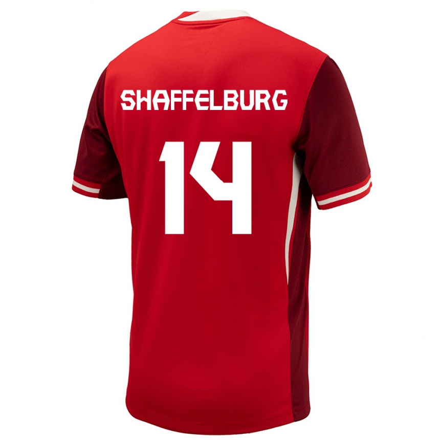 Niño Fútbol Camiseta Canadá Jacob Shaffelburg #14 Rojo 1ª Equipación 24-26 México