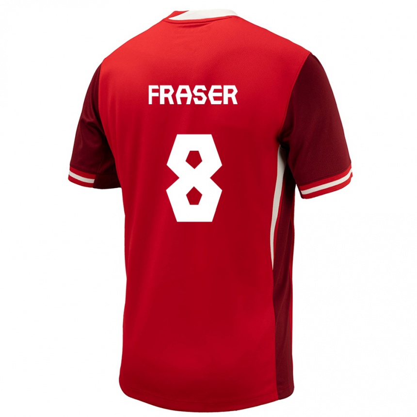 Niño Fútbol Camiseta Canadá Liam Fraser #8 Rojo 1ª Equipación 24-26 México