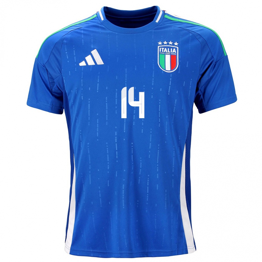 Niño Fútbol Camiseta Italia Federico Chiesa #14 Azul 1ª Equipación 24-26 México