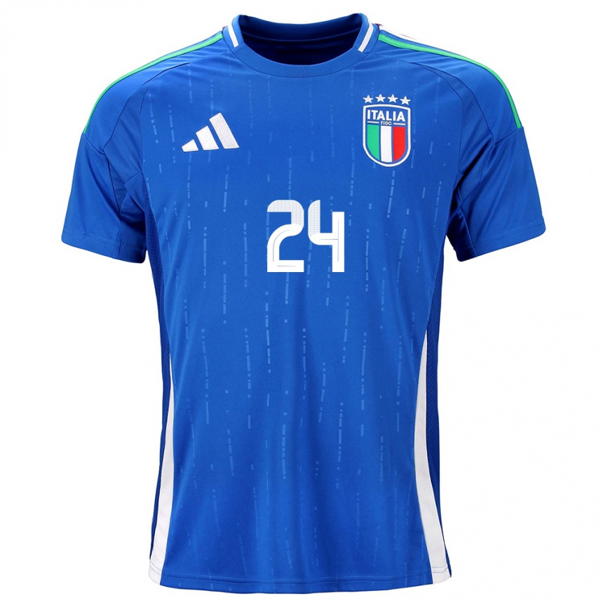 Niño Fútbol Camiseta Italia Andrea Cambiaso #24 Azul 1ª Equipación 24-26 México