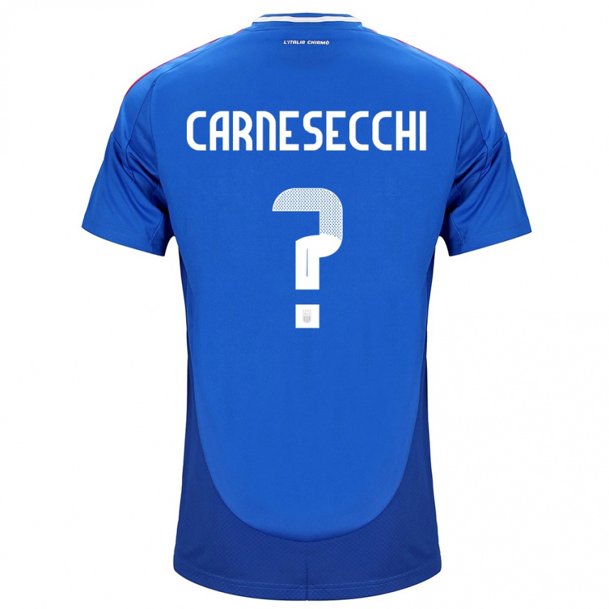 Niño Fútbol Camiseta Italia Marco Carnesecchi #0 Azul 1ª Equipación 24-26 México