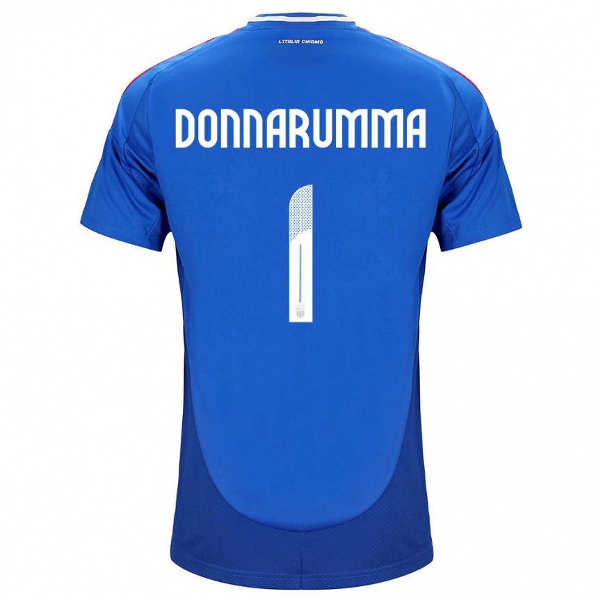 Niño Fútbol Camiseta Italia Gianluigi Donnarumma #1 Azul 1ª Equipación 24-26 México