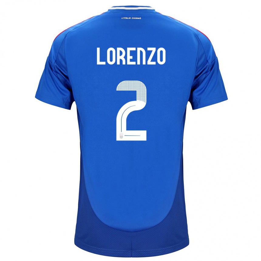 Niño Fútbol Camiseta Italia Giovanni Di Lorenzo #2 Azul 1ª Equipación 24-26 México