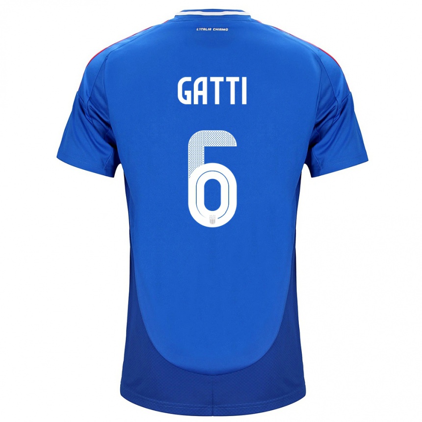 Niño Fútbol Camiseta Italia Federico Gatti #6 Azul 1ª Equipación 24-26 México