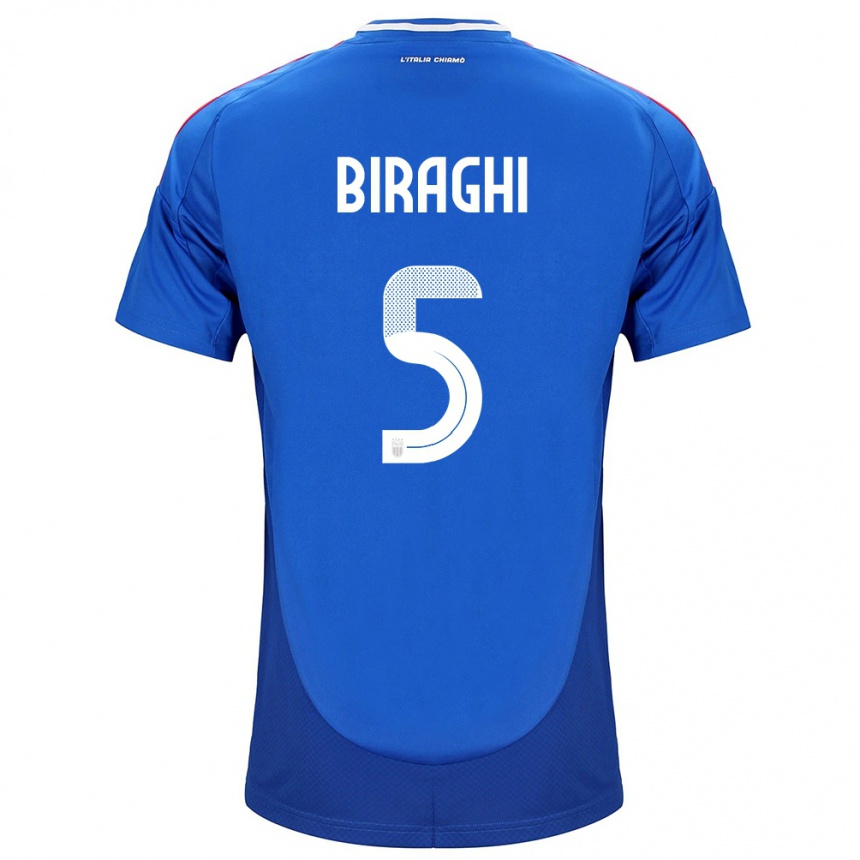 Niño Fútbol Camiseta Italia Cristiano Biraghi #5 Azul 1ª Equipación 24-26 México