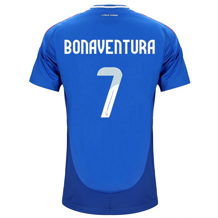 Niño Fútbol Camiseta Italia Giacomo Bonaventura #7 Azul 1ª Equipación 24-26 México