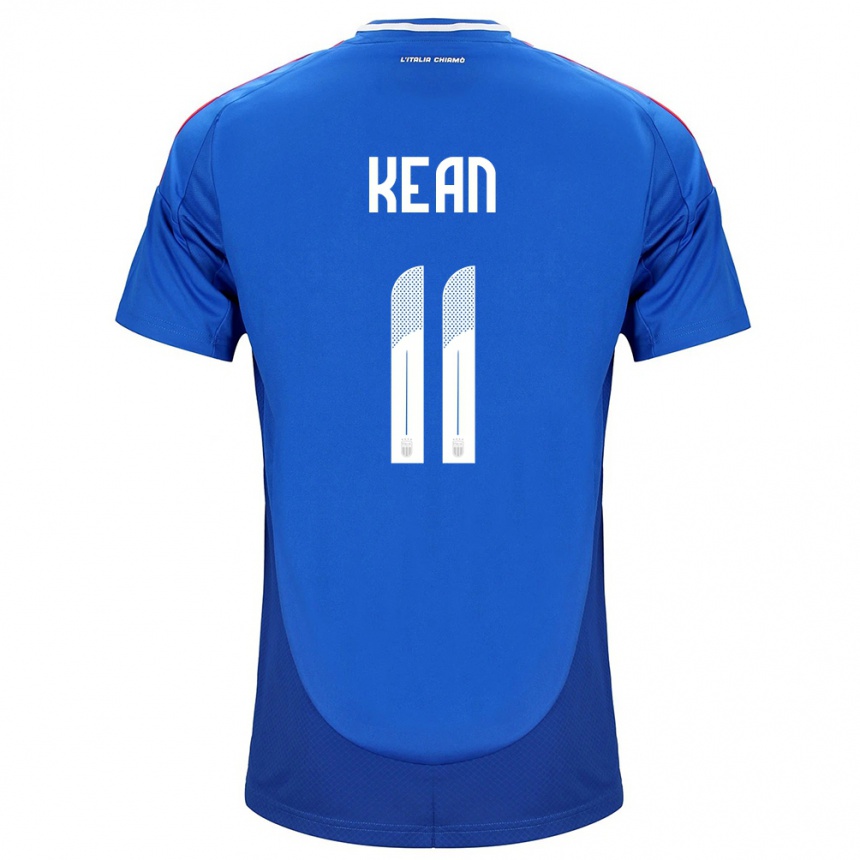 Niño Fútbol Camiseta Italia Moise Kean #11 Azul 1ª Equipación 24-26 México