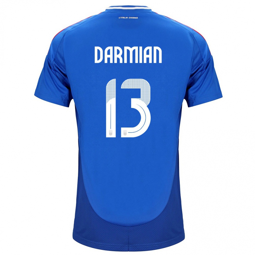 Niño Fútbol Camiseta Italia Matteo Darmian #13 Azul 1ª Equipación 24-26 México