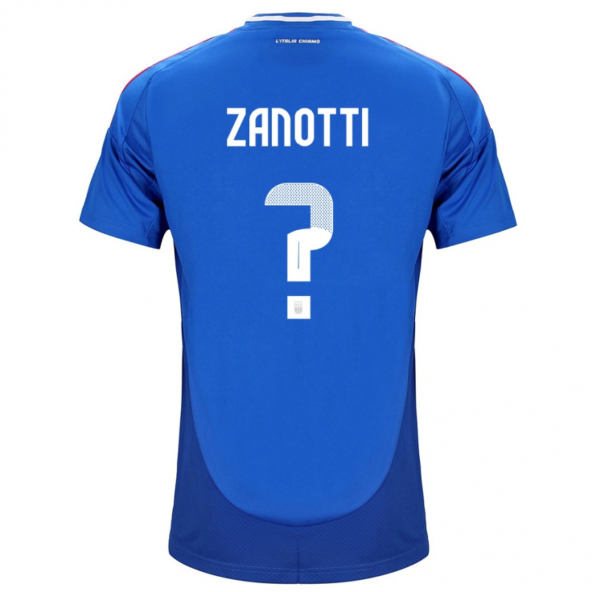 Niño Fútbol Camiseta Italia Mattia Zanotti #0 Azul 1ª Equipación 24-26 México