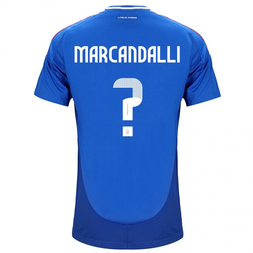 Niño Fútbol Camiseta Italia Alessandro Marcandalli #0 Azul 1ª Equipación 24-26 México