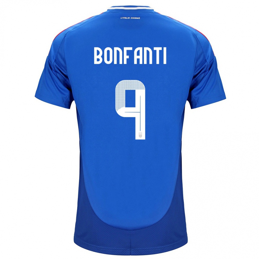 Niño Fútbol Camiseta Italia Nicholas Bonfanti #9 Azul 1ª Equipación 24-26 México