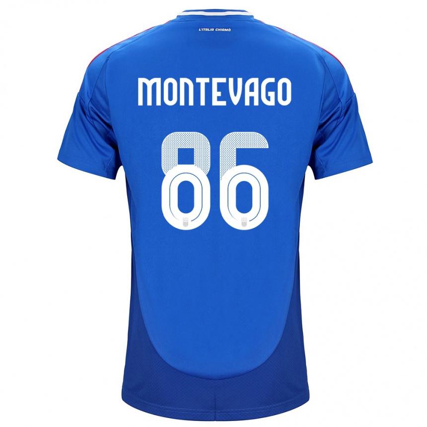 Niño Fútbol Camiseta Italia Daniele Montevago #86 Azul 1ª Equipación 24-26 México