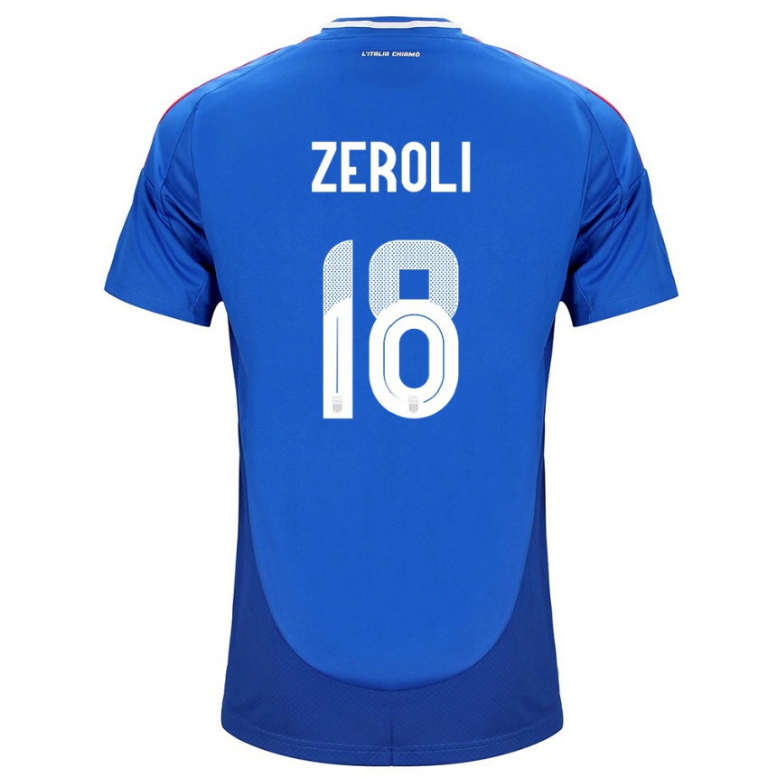 Niño Fútbol Camiseta Italia Kevin Zeroli #18 Azul 1ª Equipación 24-26 México