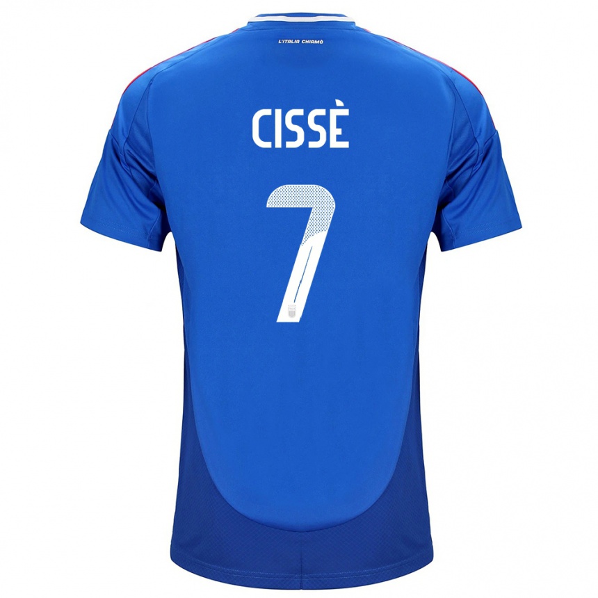 Niño Fútbol Camiseta Italia Alphadjo Cissè #7 Azul 1ª Equipación 24-26 México