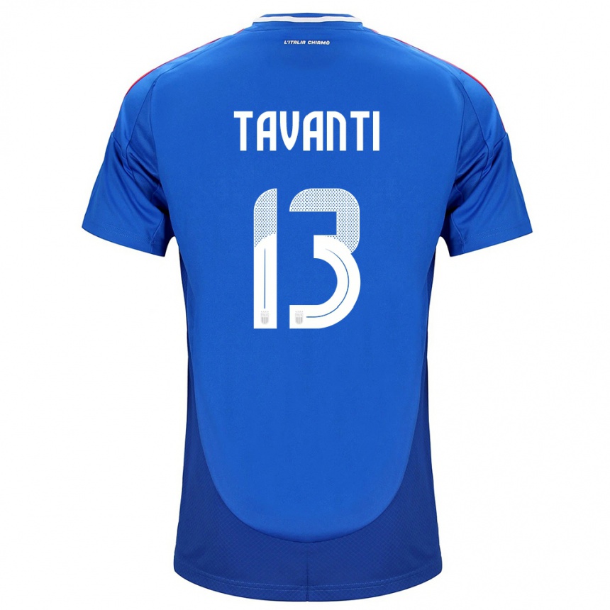 Niño Fútbol Camiseta Italia Samuele Tavanti #13 Azul 1ª Equipación 24-26 México