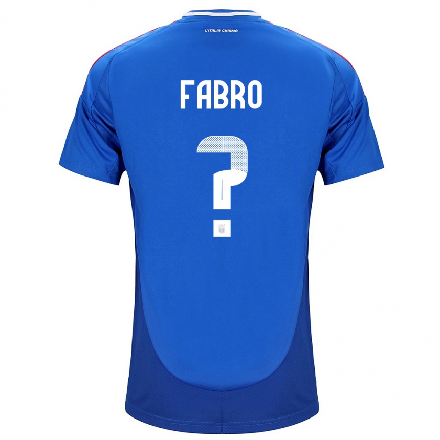 Niño Fútbol Camiseta Italia Jacopo Del Fabro #0 Azul 1ª Equipación 24-26 México