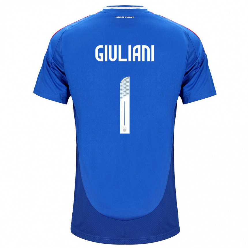 Niño Fútbol Camiseta Italia Laura Giuliani #1 Azul 1ª Equipación 24-26 México