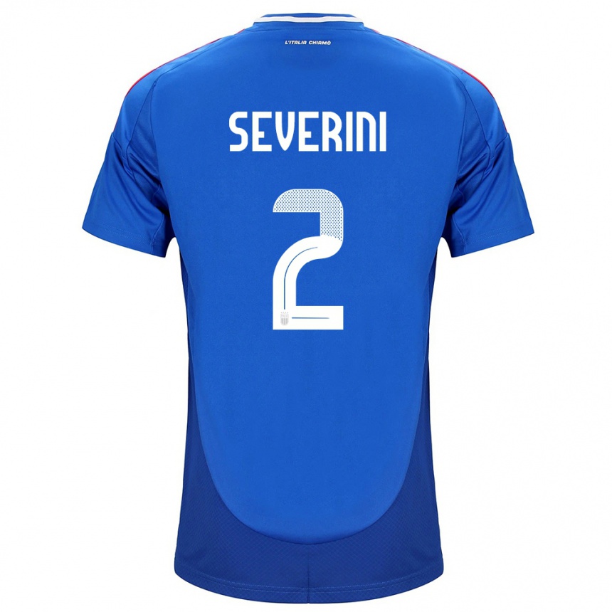 Niño Fútbol Camiseta Italia Emma Severini #2 Azul 1ª Equipación 24-26 México