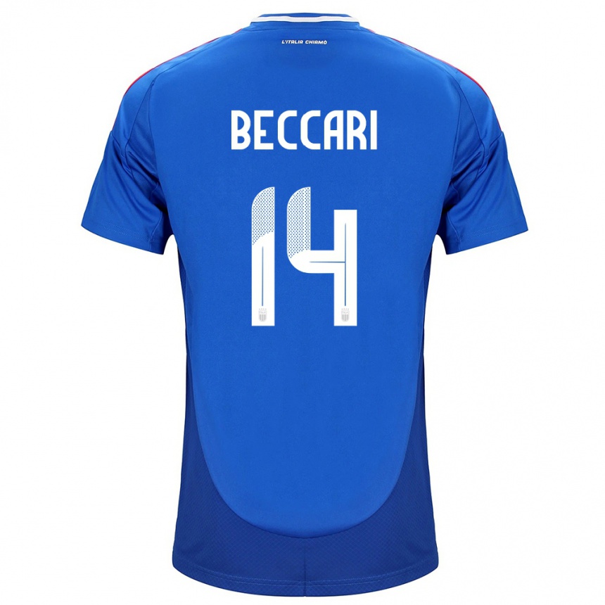 Niño Fútbol Camiseta Italia Chiara Beccari #14 Azul 1ª Equipación 24-26 México