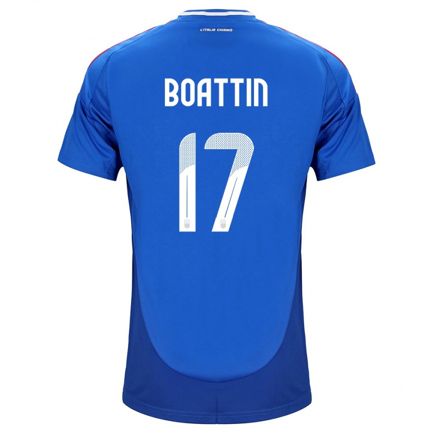 Niño Fútbol Camiseta Italia Lisa Boattin #17 Azul 1ª Equipación 24-26 México