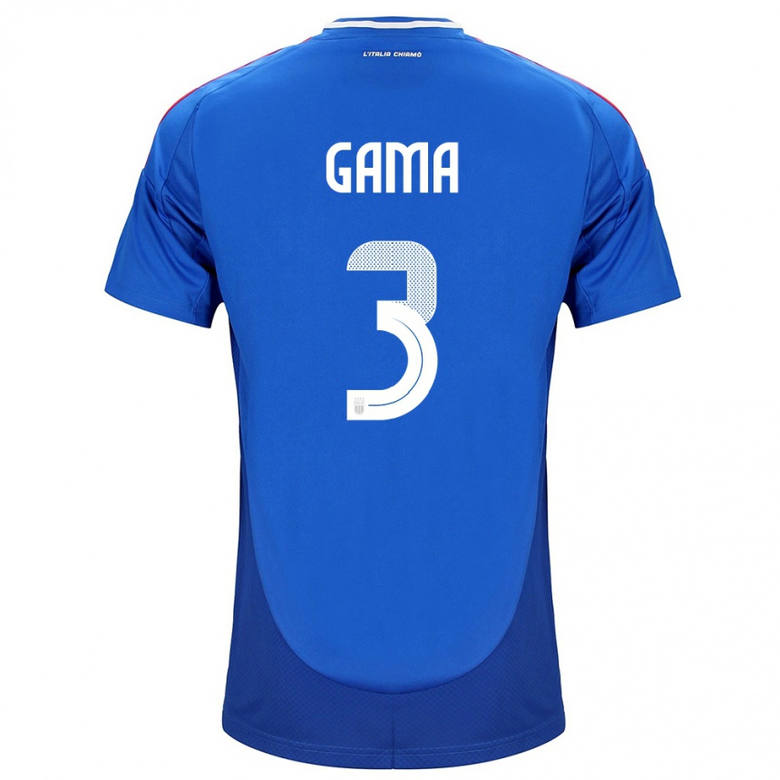 Niño Fútbol Camiseta Italia Sara Gama #3 Azul 1ª Equipación 24-26 México