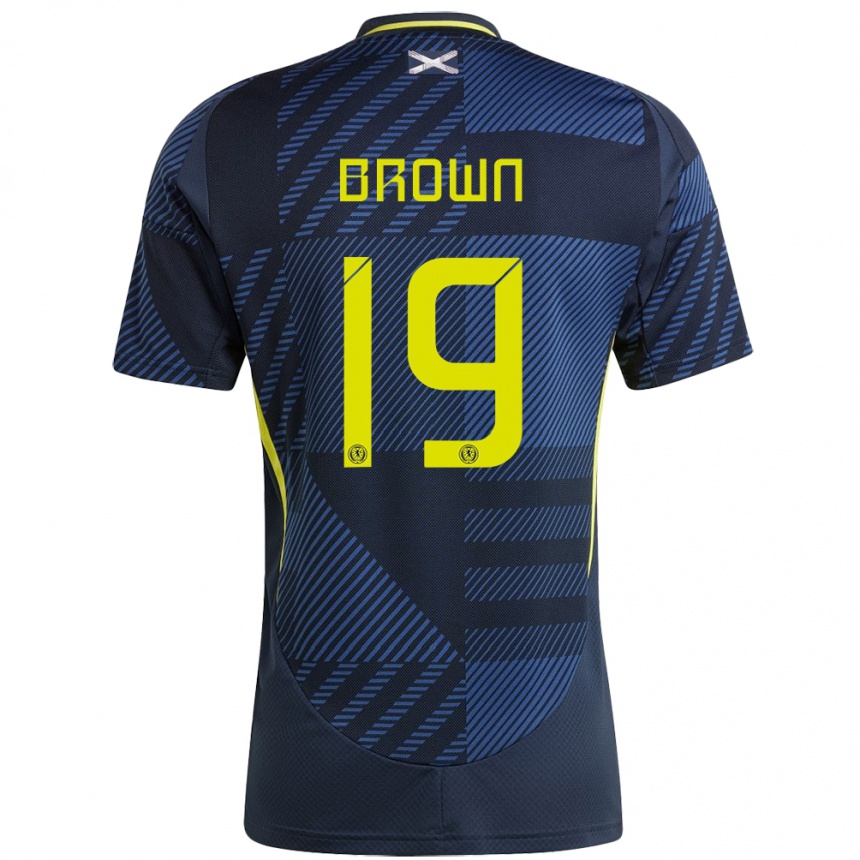 Niño Fútbol Camiseta Escocia Jacob Brown #19 Azul Oscuro 1ª Equipación 24-26 México