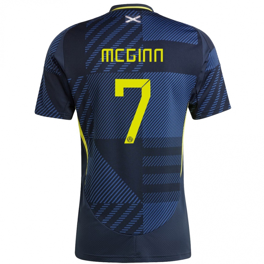 Niño Fútbol Camiseta Escocia John Mcginn #7 Azul Oscuro 1ª Equipación 24-26 México