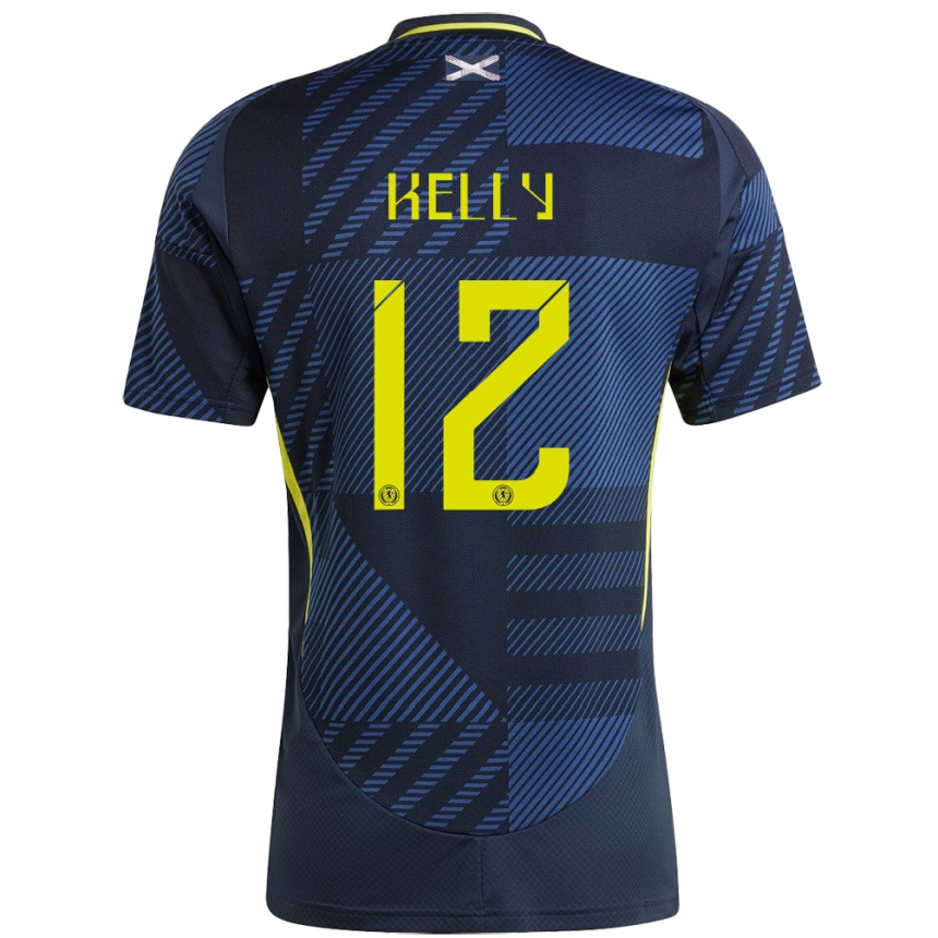 Niño Fútbol Camiseta Escocia Liam Kelly #12 Azul Oscuro 1ª Equipación 24-26 México