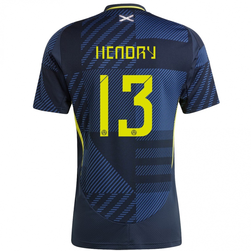 Niño Fútbol Camiseta Escocia Jack Hendry #13 Azul Oscuro 1ª Equipación 24-26 México