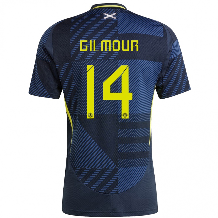 Niño Fútbol Camiseta Escocia Billy Gilmour #14 Azul Oscuro 1ª Equipación 24-26 México