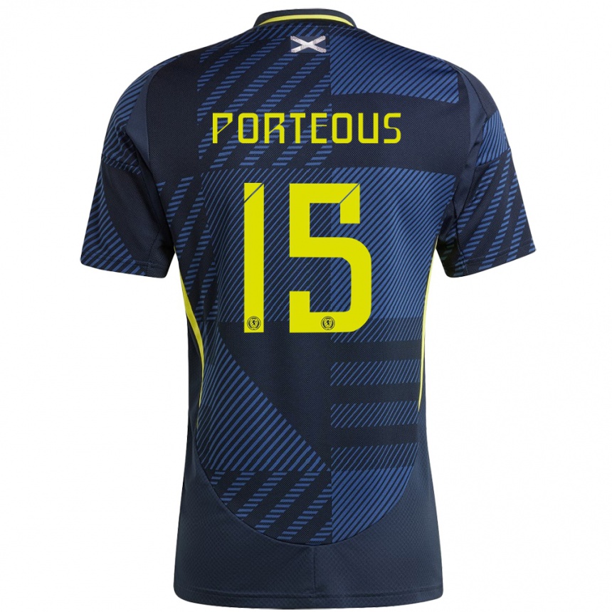 Niño Fútbol Camiseta Escocia Ryan Porteous #15 Azul Oscuro 1ª Equipación 24-26 México