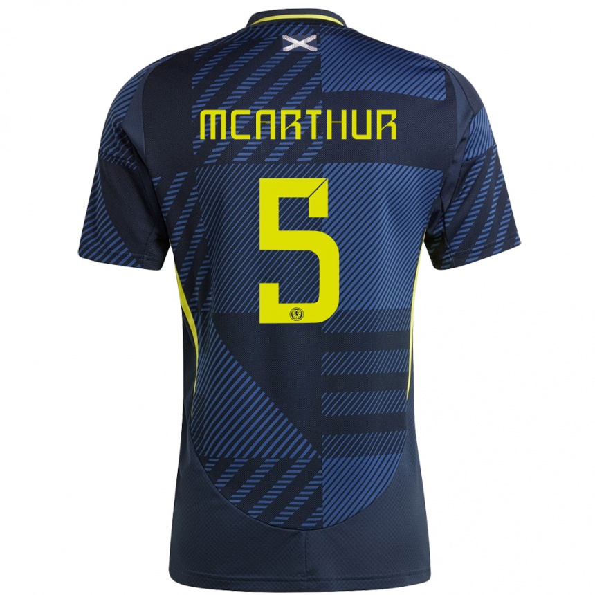 Niño Fútbol Camiseta Escocia Charlie Mcarthur #5 Azul Oscuro 1ª Equipación 24-26 México