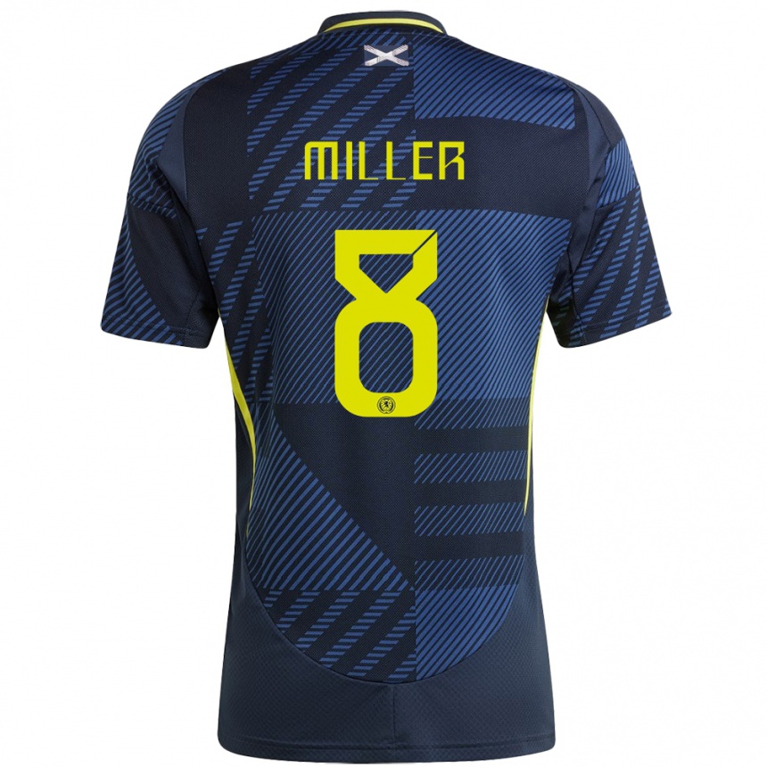 Niño Fútbol Camiseta Escocia Lennon Miller #8 Azul Oscuro 1ª Equipación 24-26 México