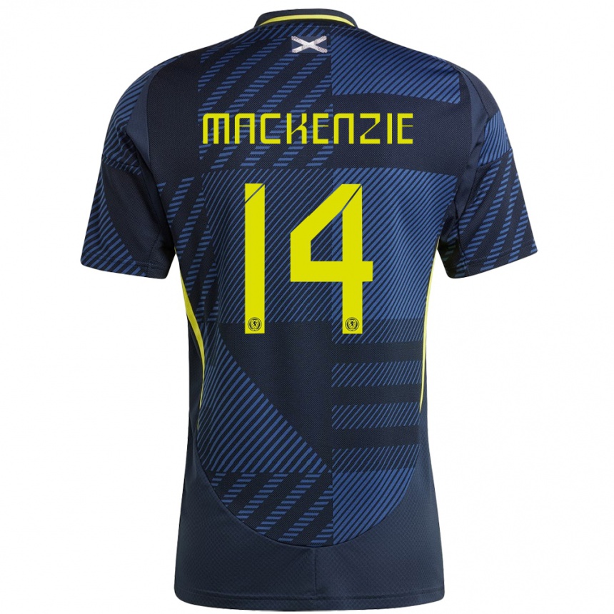 Niño Fútbol Camiseta Escocia Magnus Mackenzie #14 Azul Oscuro 1ª Equipación 24-26 México